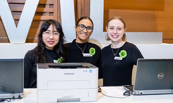 group of women smiling at camera