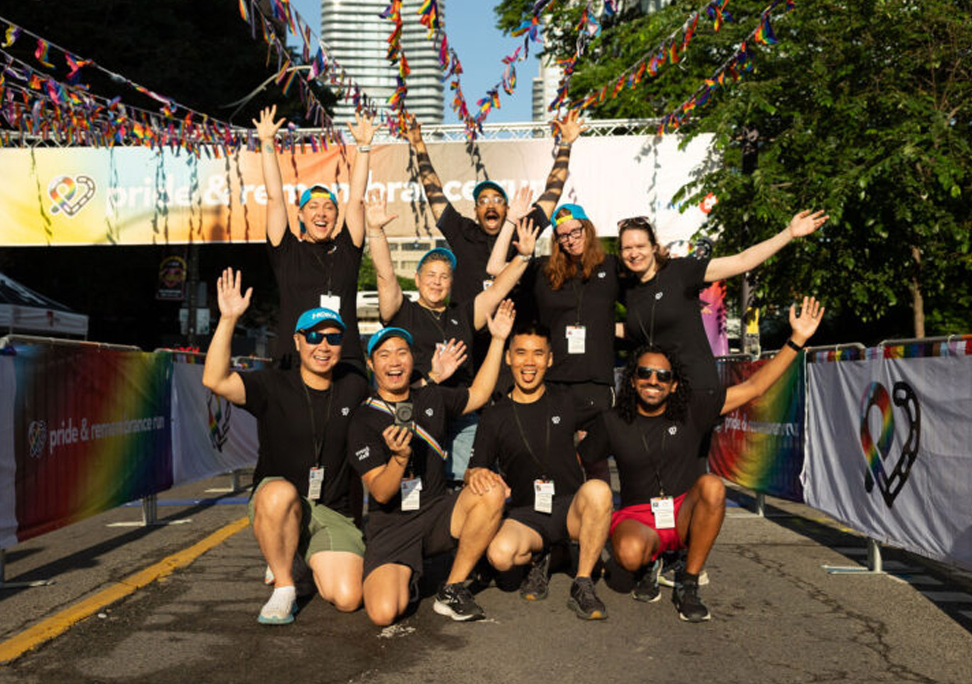 Group of people cheering